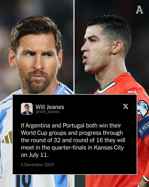 阿根廷葡萄牙若小组头名出线,<a href=/qiuxingzbb/zuqiuzbb/119.html target=_blank class=infotextkey>梅西</a>C罗1/4决赛将提前相遇