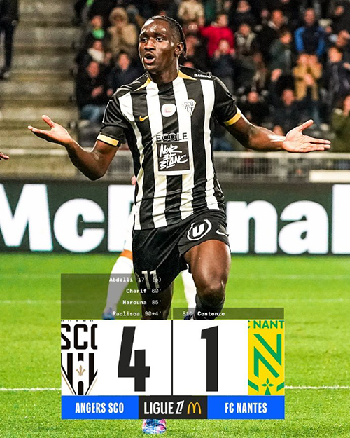 昂热主场4-1大胜南特，多点开花强势反弹逃离降级区